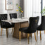 Elegant Black Velvet Dining Chair Set with Gold Accents