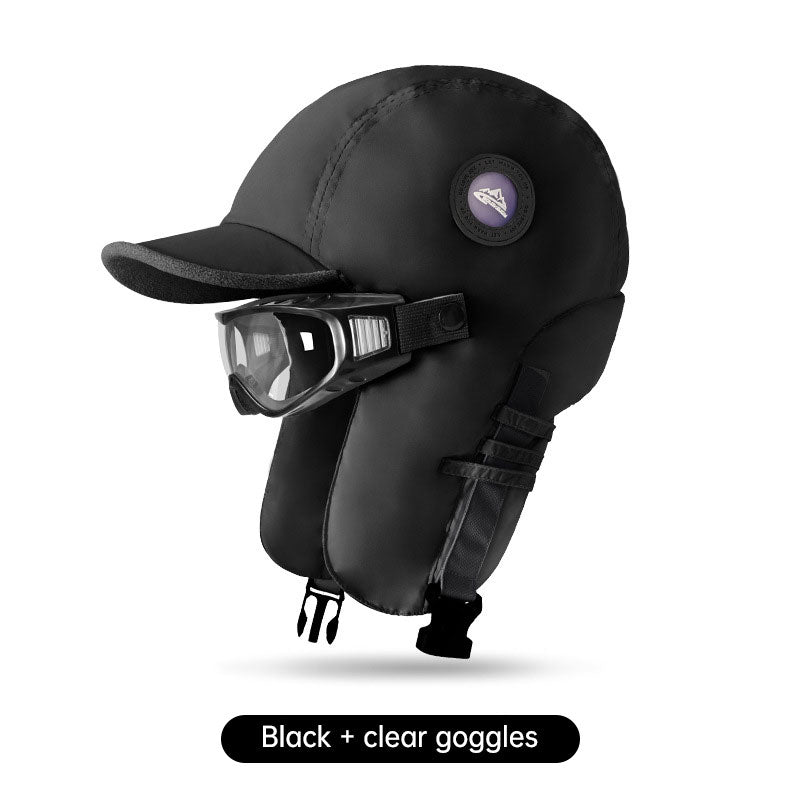 Winter ski hat warm hat men and women winter riding ear windproof plus velvet thickening pilot lei feng hat - Korvel