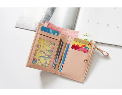 Women's Short Wallet Women's Wallet New Korean Version Small Wallet with Multiple Card Positions - Korvel