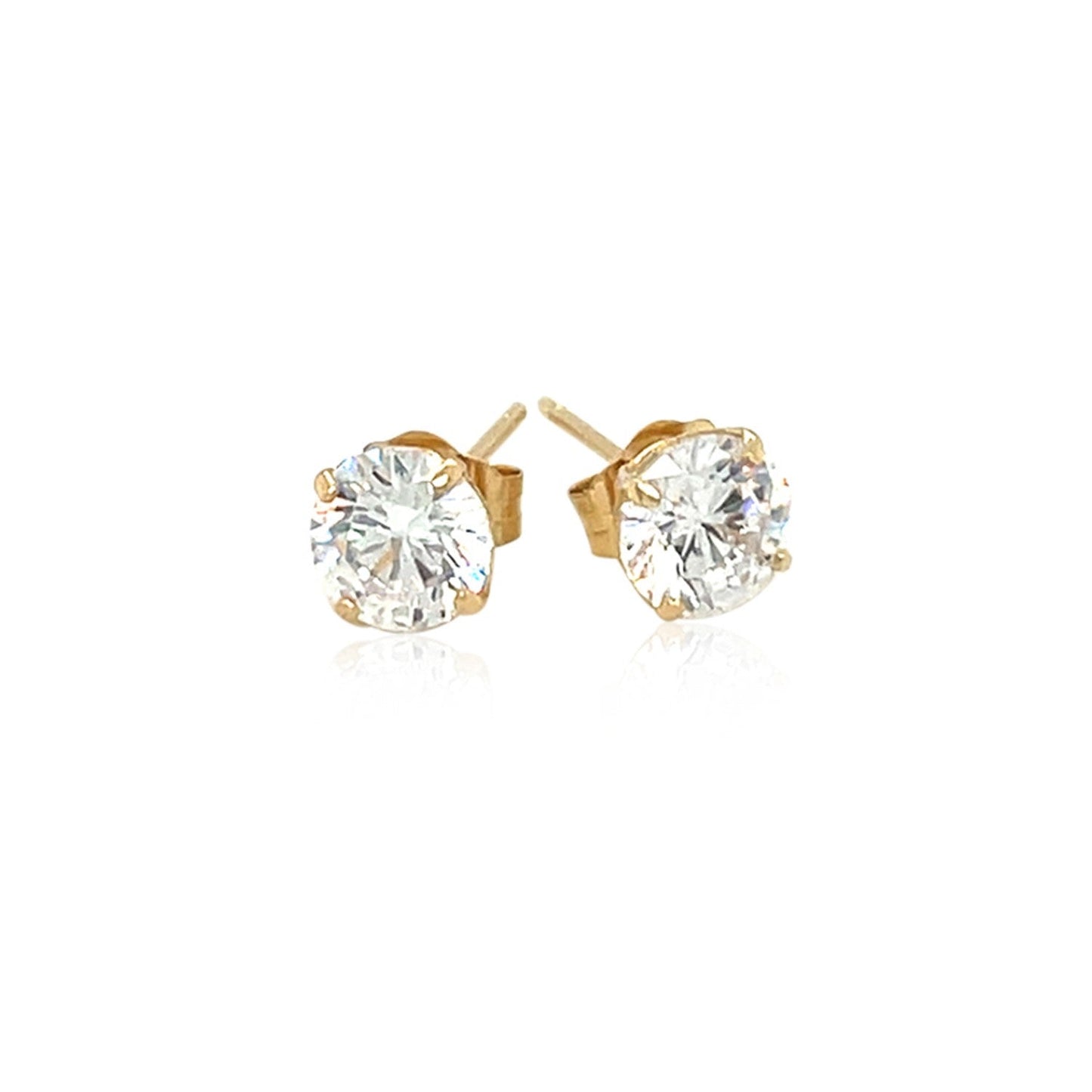 Boucles d'oreilles en or jaune 14k avec zircon cubique