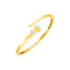 14k Yellow Gold Crossover Hinged Bangle Bracelet with Turquoise & Diamonds