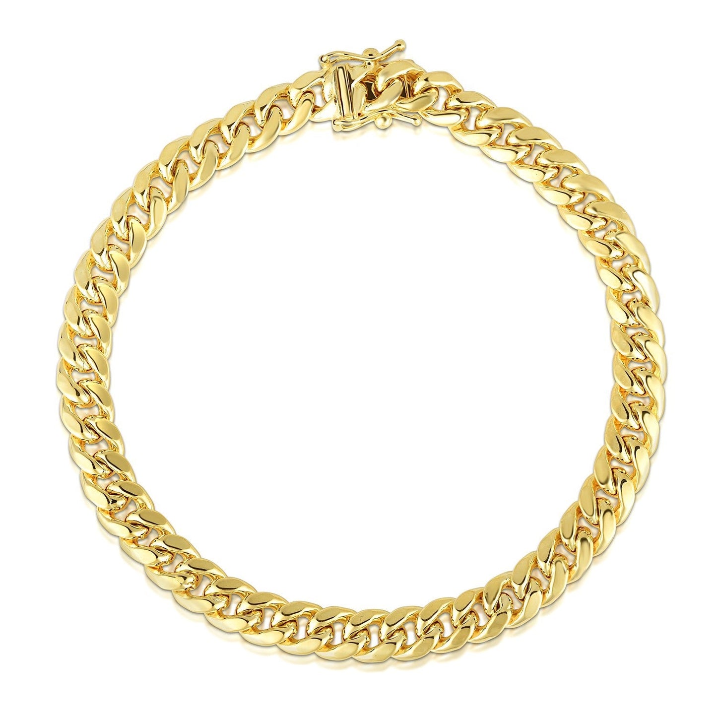 10k Yellow Gold Semi Solid Miami Cuban Bracelet - 10.70 mm