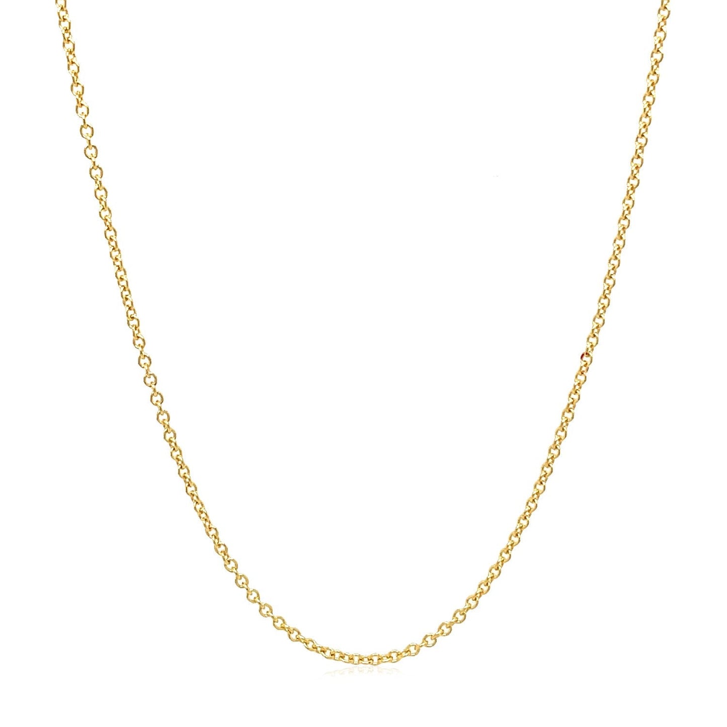 14k Yellow Gold Round Cable Link Chain - 1.3mm