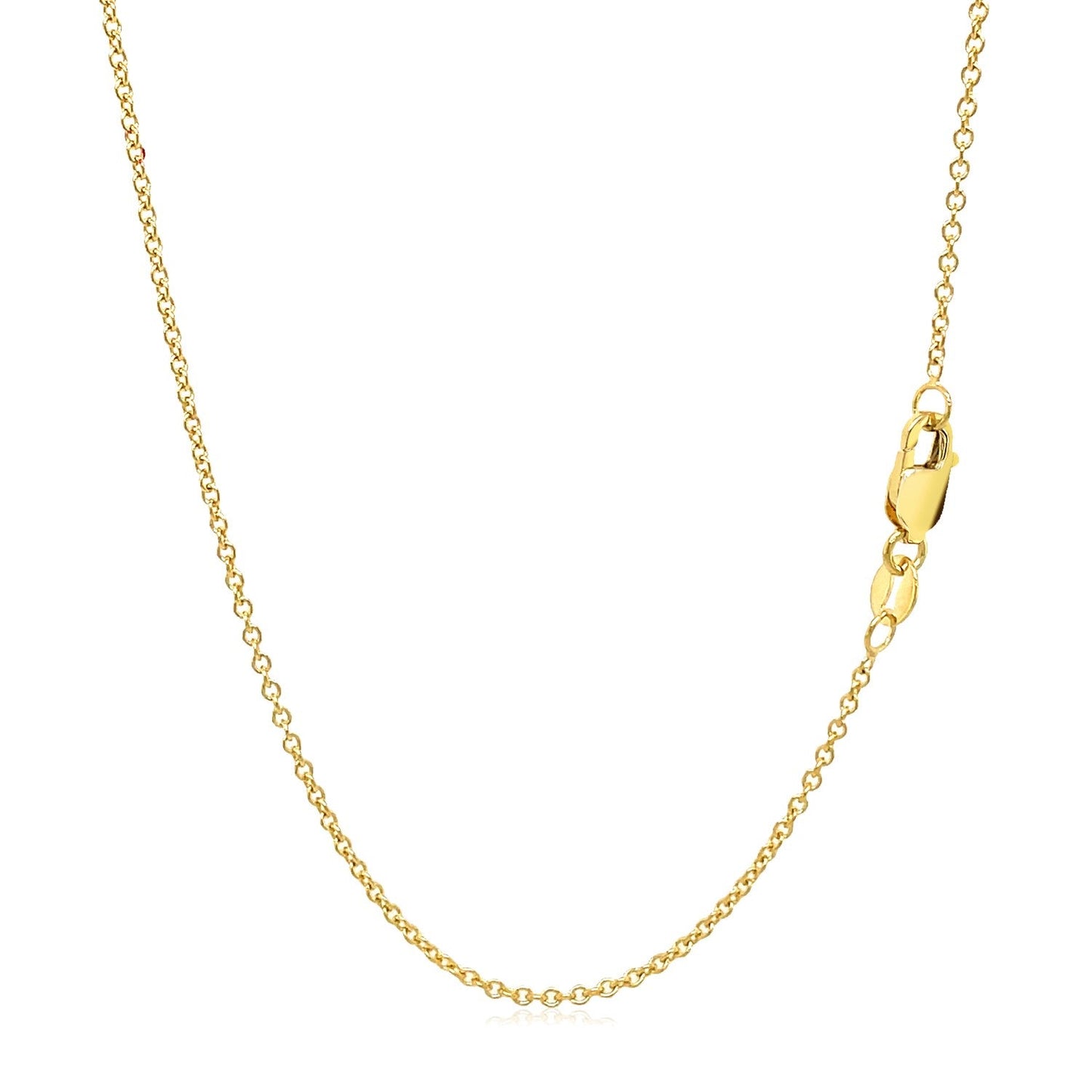 14k Yellow Gold Round Cable Link Chain - 1.3mm