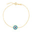 14k Yellow Gold Blue Evil Eye Bracelet
