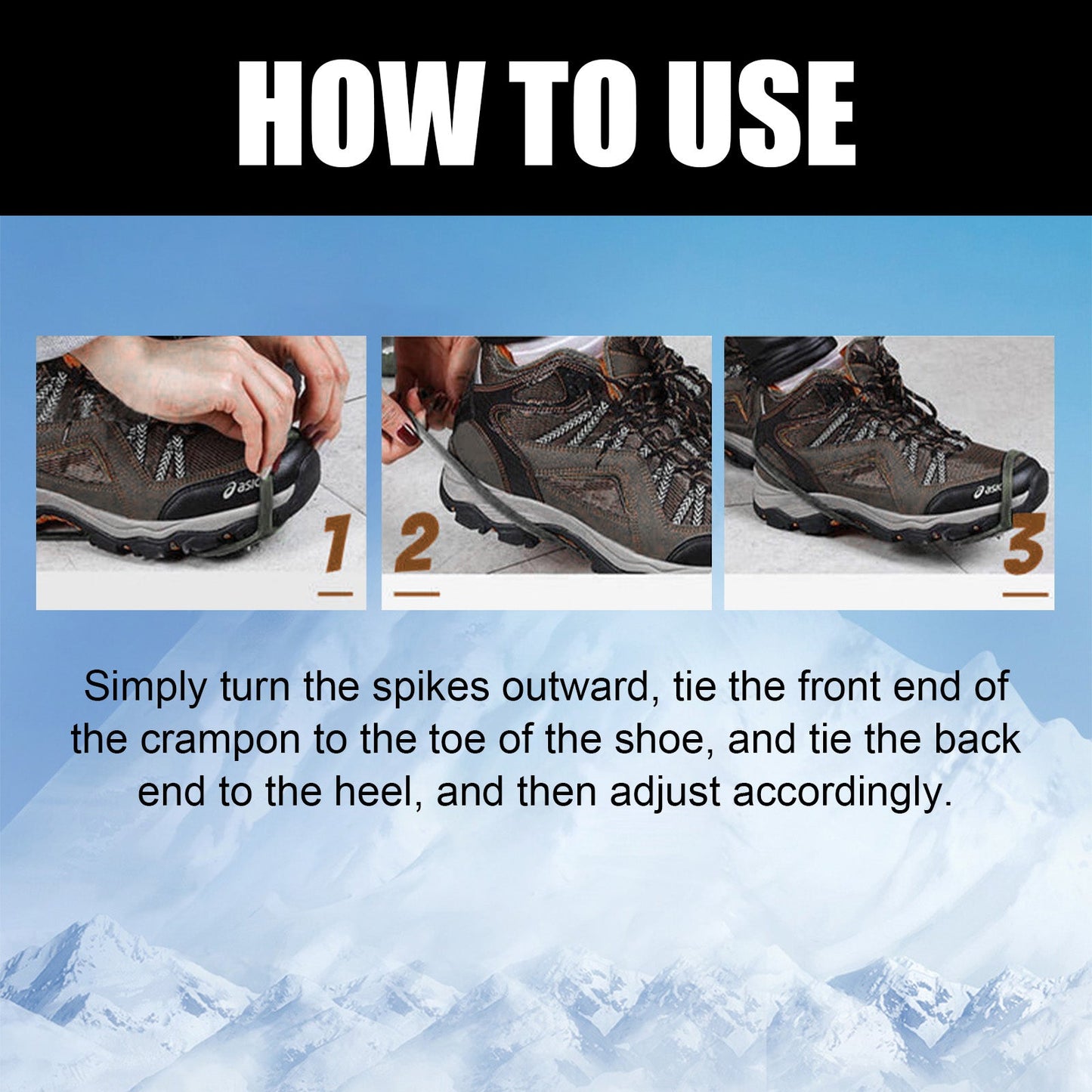 Universelle Rutschfeste Greiferspitzen, Outdoor Crampons Snowshoe Cover Mountaineering Sports Fall Easy To Wear And Take Off Shoe Cover - Korvel