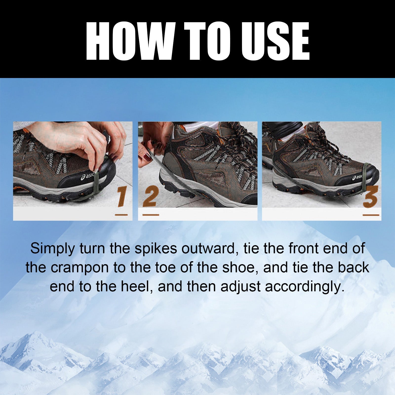 Universelle Rutschfeste Greiferspitzen, Outdoor Crampons Snowshoe Cover Mountaineering Sports Fall Easy To Wear And Take Off Shoe Cover - Korvel