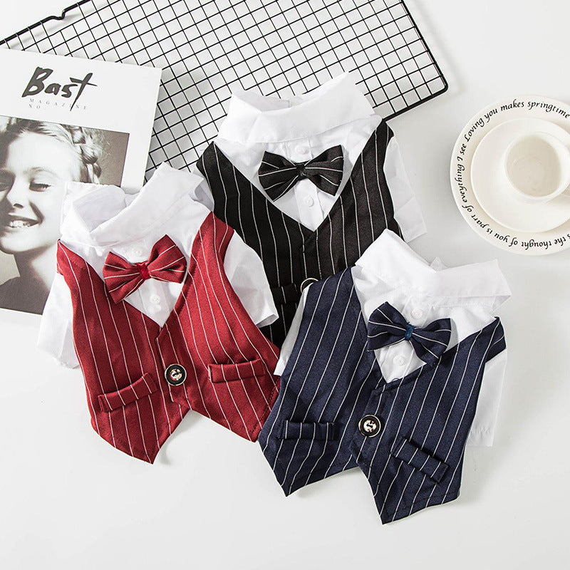 Pet Dog Suit Summer Thin Teddy Suit Shirt Suit Wedding Dress Dog Cat Spring Summer Clothes - Korvel