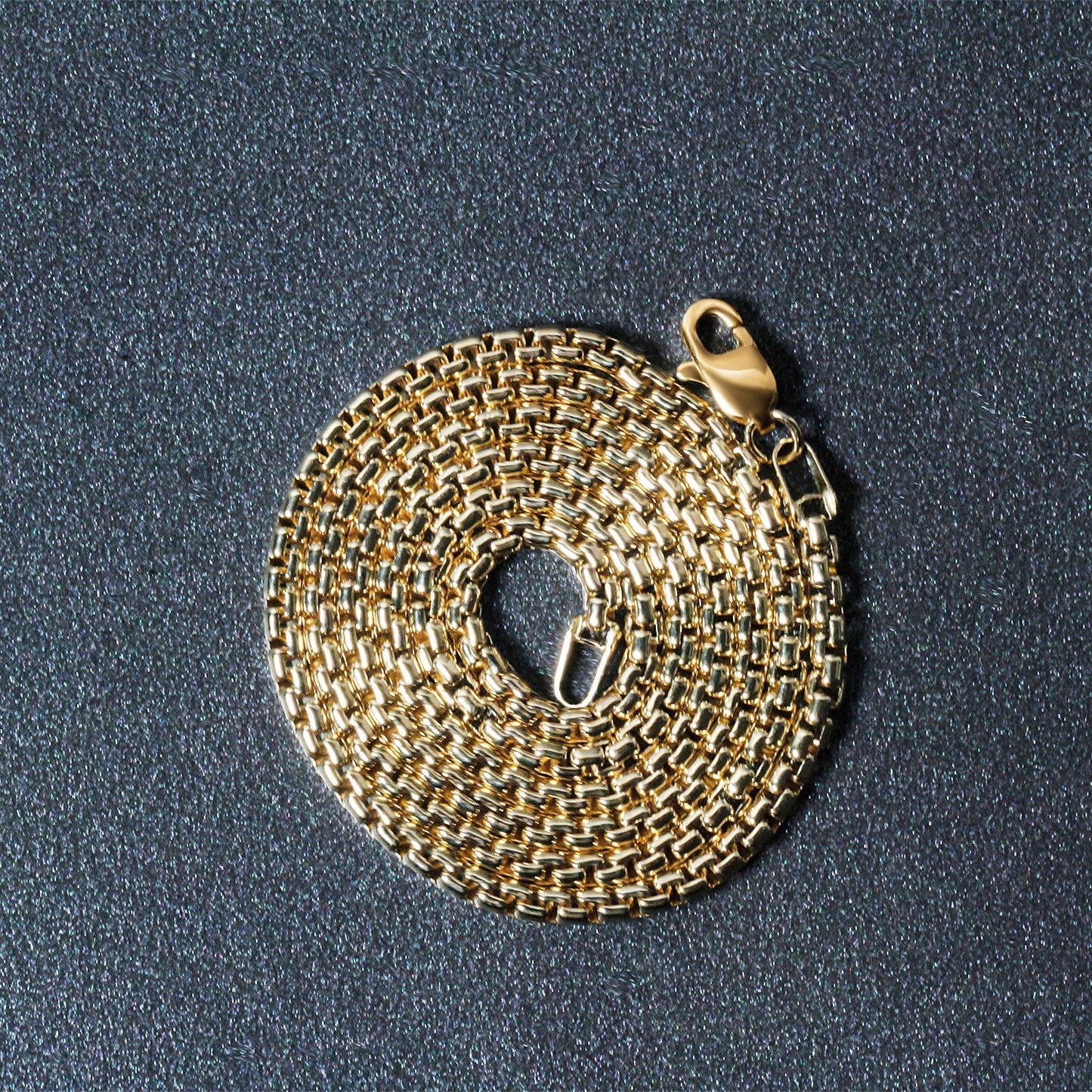 Chaîne en boîte ronde solide en or jaune 14 carats - 2,5 mm