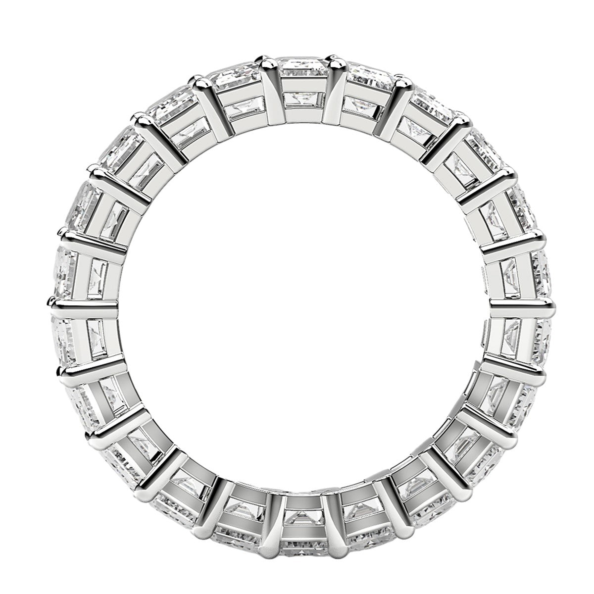 Emerald Cut Lab Grown Diamond Eternity Ring in 14k White Gold