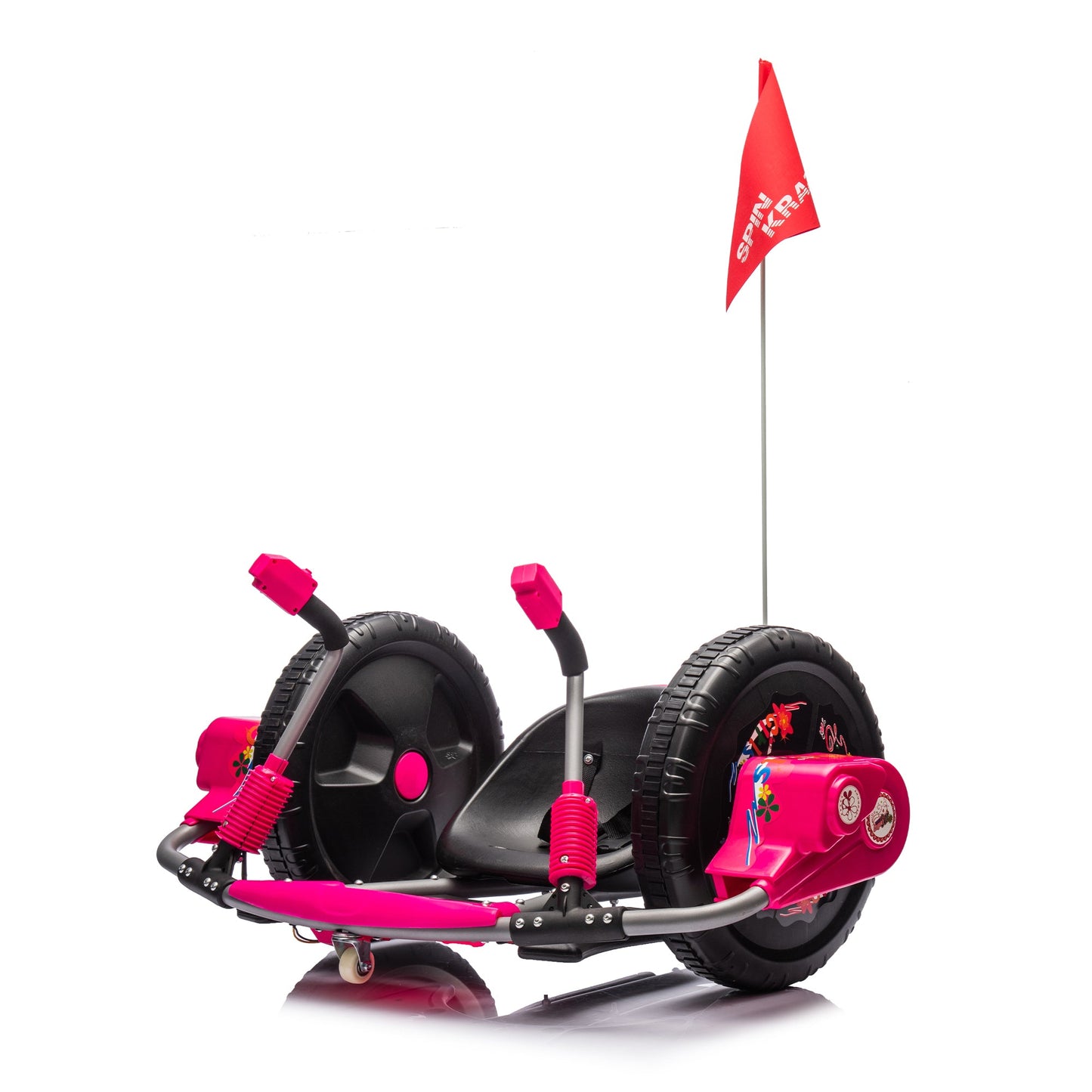 12V Kids Ride On Electric Toy,2WD,16'' exaggerated wheel,Dual handle control for 360 degree flexible steering and rotation - Korvel