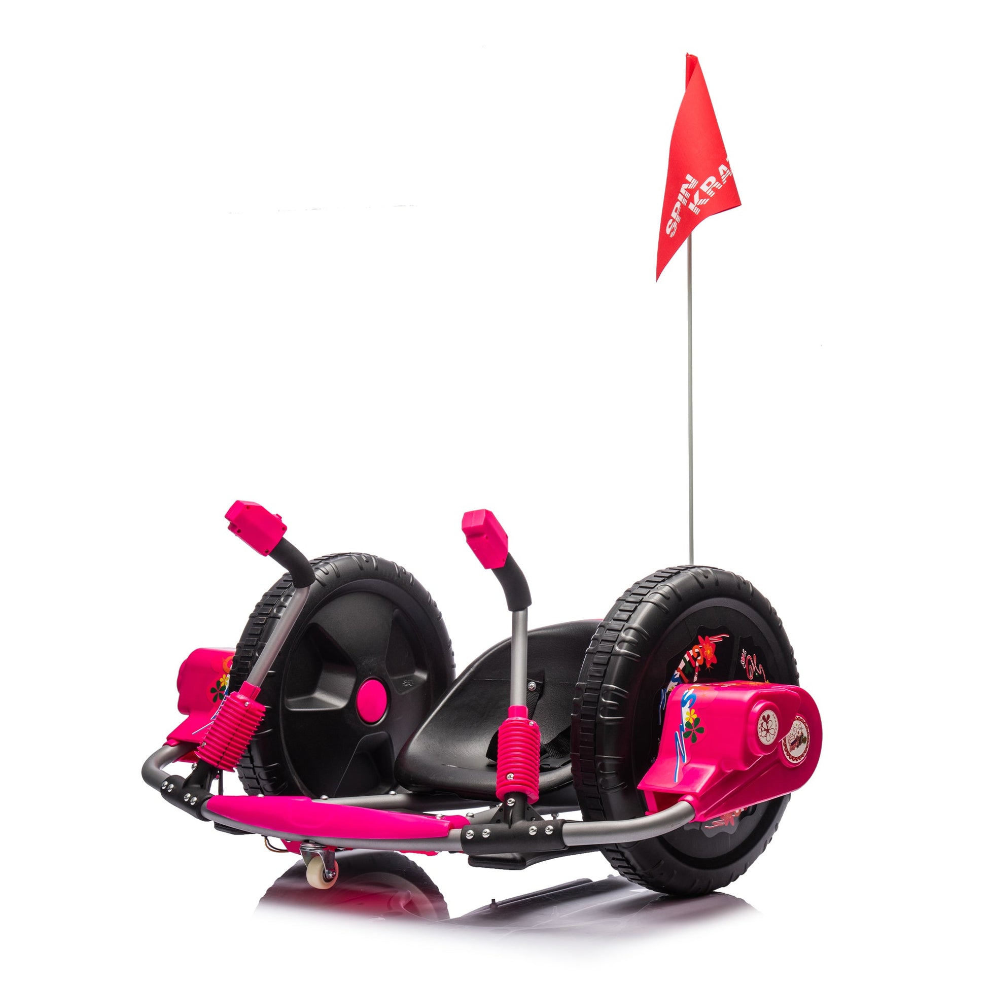 12V Kids Ride On Electric Toy,2WD,16'' exaggerated wheel,Dual handle control for 360 degree flexible steering and rotation - Korvel
