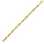14k Two-Tone Gold Double Link Textured Bracelet