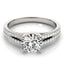 14k White Gold Split Shank Round Diamond Engagement Ring