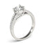 14k White Gold Split Shank Round Diamond Engagement Ring