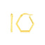 14K Yellow Gold Hexagon Shaped Hoop Earrings
