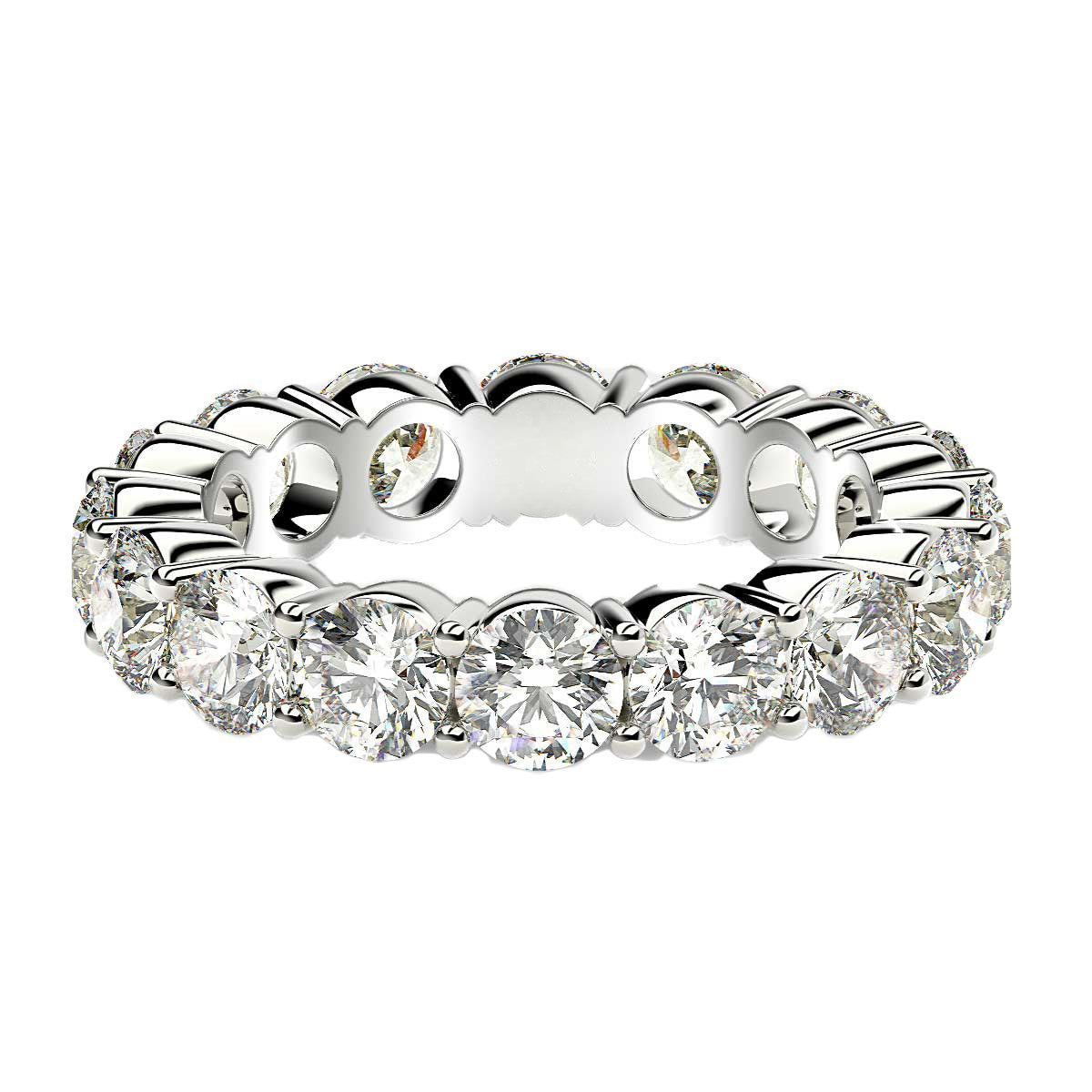 Round Cut Lab Grown Diamond Eternity Ring in 14k White Gold