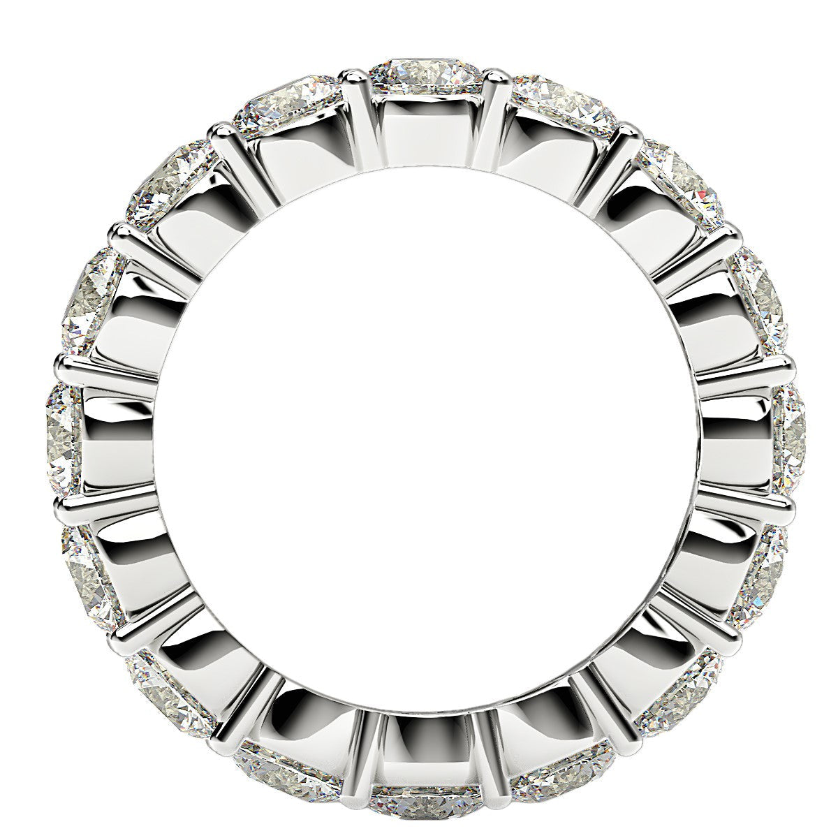 Round Cut Lab Grown Diamond Eternity Ring in 14k White Gold