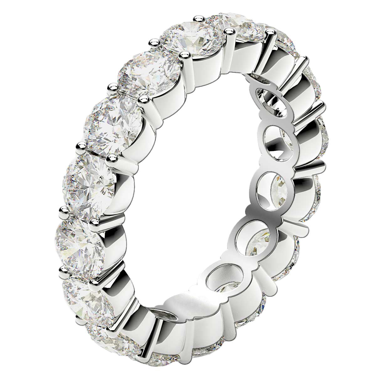 Round Cut Lab Grown Diamond Eternity Ring in 14k White Gold