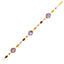 Bracelet en or jaune 14k avec pierres multicolores