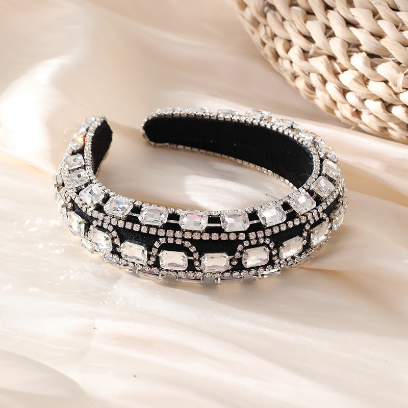 Retro Baroque colored glass drill sponge hair hoop - Korvel