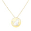 Collar de Oro Amarillo de 14k con Símbolo de Gato en Madreperla