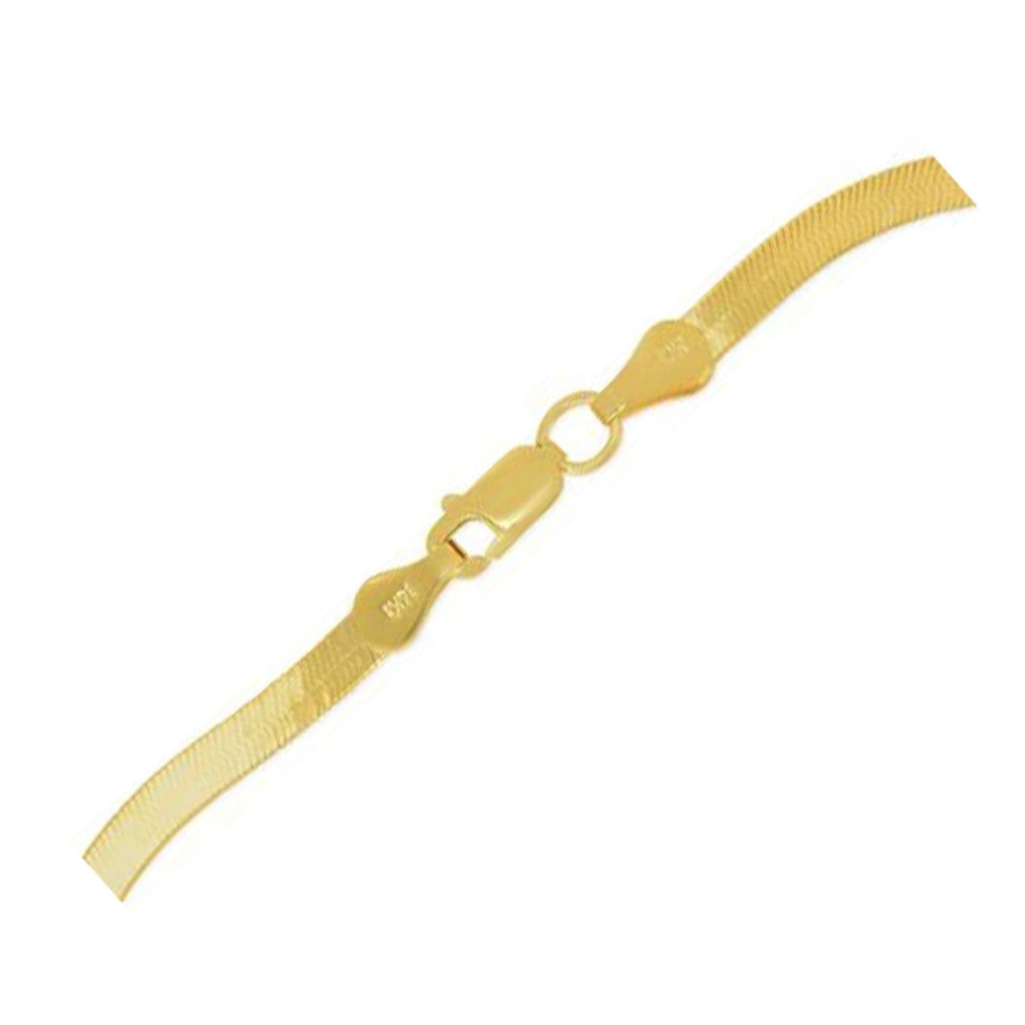 Tobillera de Herringbone Super Flex de Oro Amarillo de 14k - 1.5mm