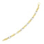 Bracelet en or bicolore 14k à maillons ovales longs et courts