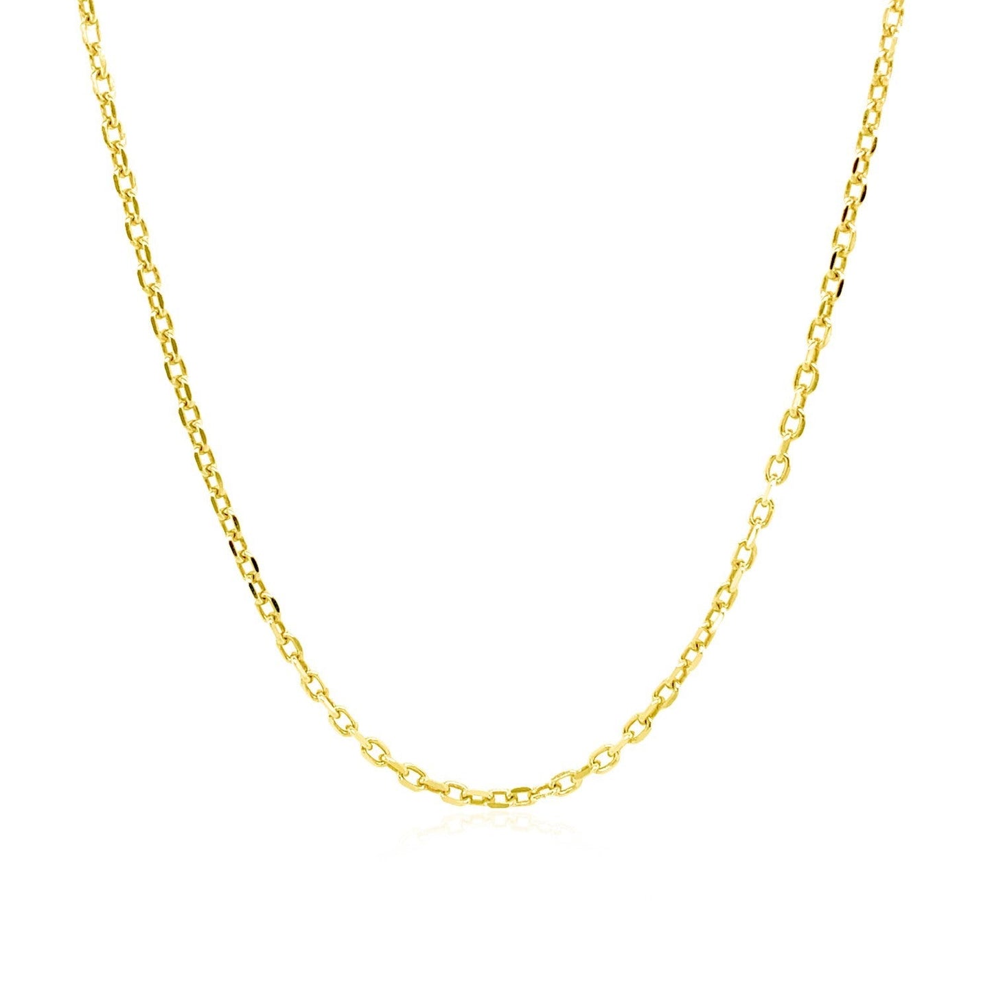 Chaîne en maillons câbles en or jaune 18 carats avec taille de diamant - 1,40 mm