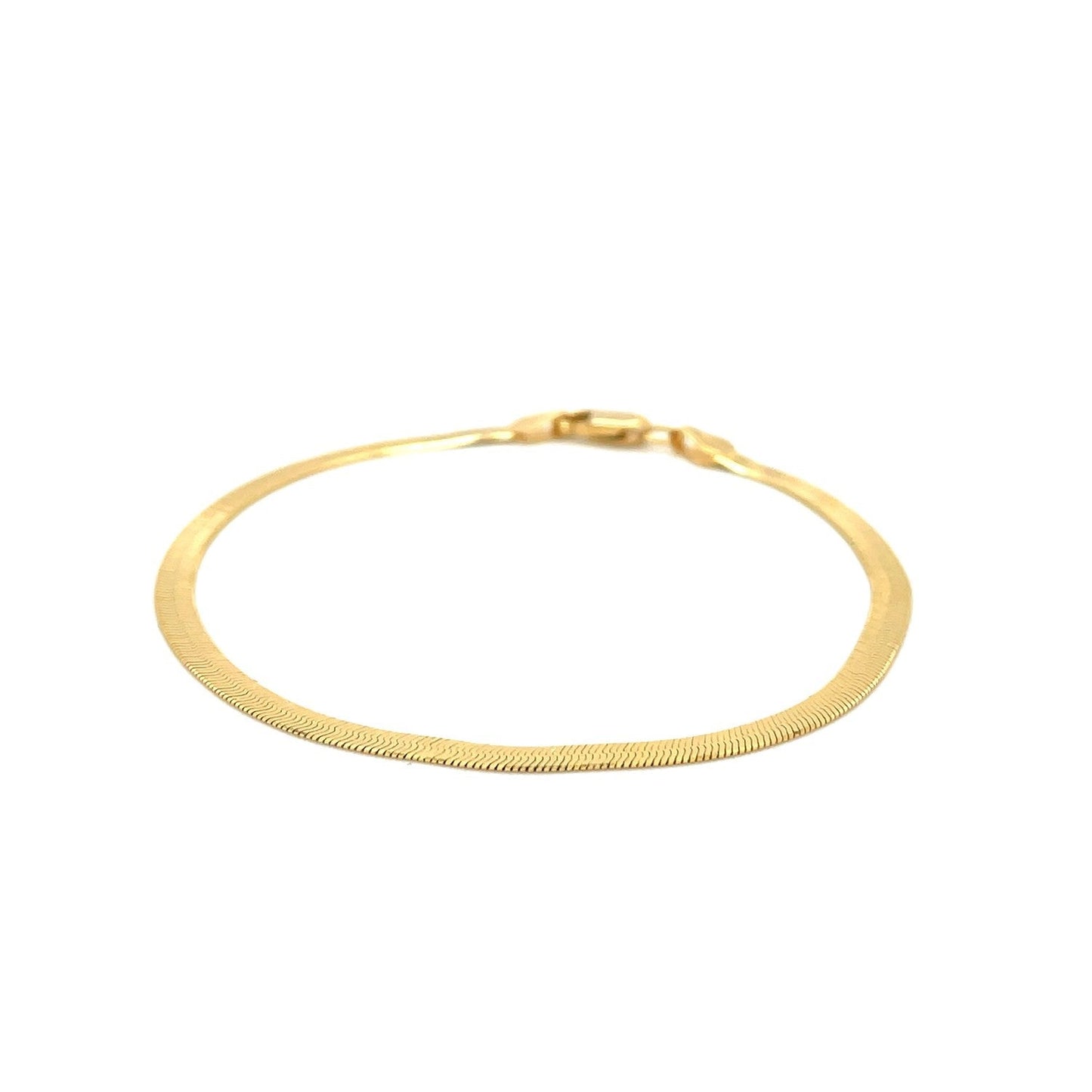 14k Yellow Gold Super Flex Herringbone Anklet