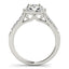 Bague de fiançailles en diamant avec halo carré en or blanc 14k