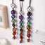 Natural Crystal Seven Color Rolling Stone Car Pendant