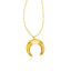 Collier en or jaune 14 carats de 17 pouces avec pendentif en forme de lune bombée