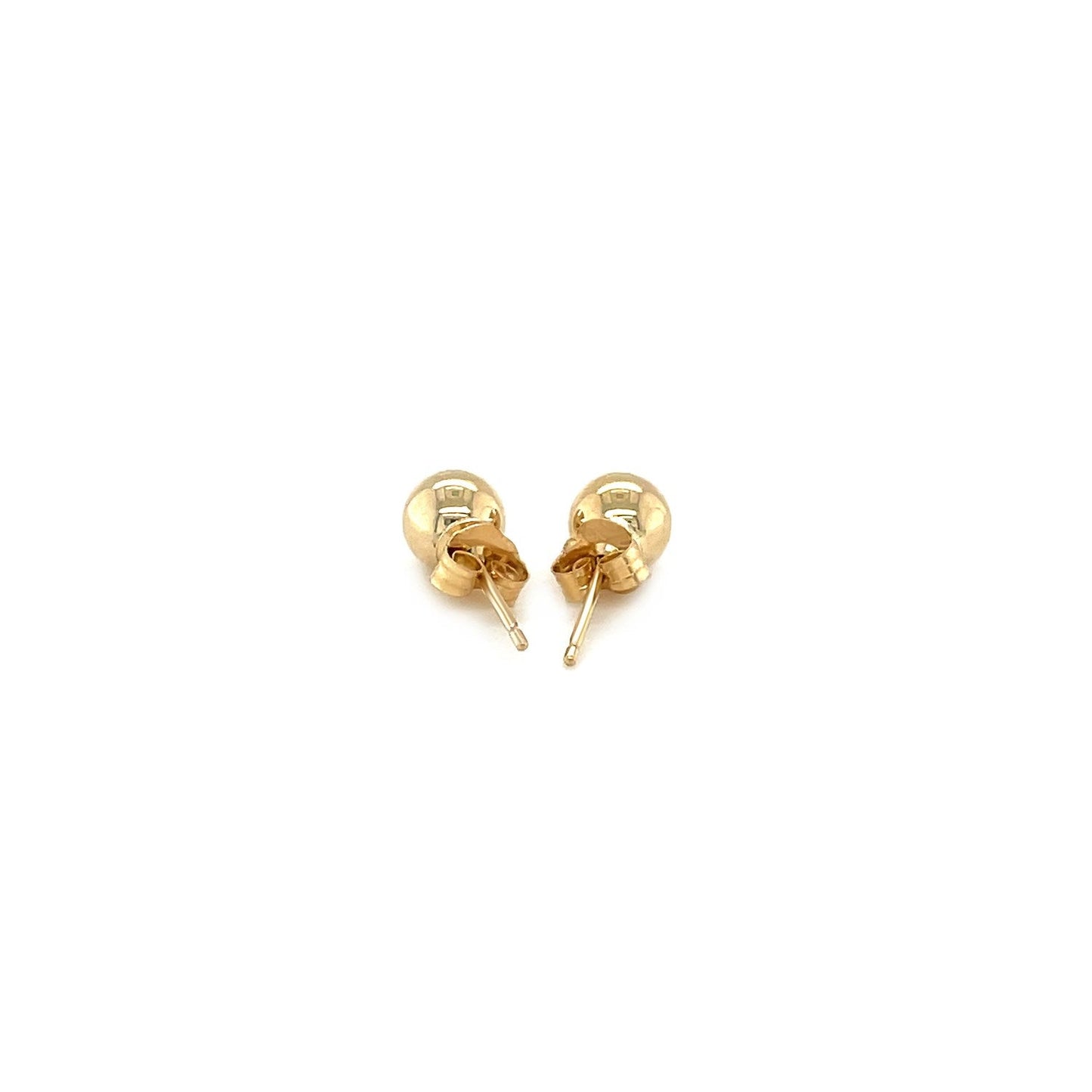Pendientes de Stud Redondos de Oro Amarillo de 14k - Elegancia Clásica