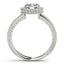 Bague de fiançailles en diamant pavé avec bord milgrain en or blanc 14 carats