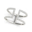 14k White Gold Modern Dual Band Diamond Engagement Ring