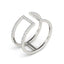14k White Gold Modern Dual Band Diamond Engagement Ring