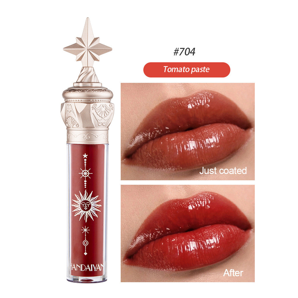 HANDAIYAN Small Star Stick Lip Gloss Lipstick Water Light Film Mirror Lip Glaze Glass Lip Gloss Moisturizing Lasting Not Easy To Fade - Korvel