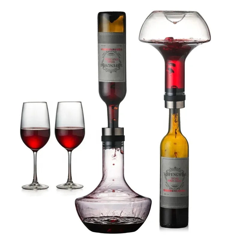 Wine Decanter Built-in Aerator Pourer Carafe Red Wine Decanter 100% Lead-free Crystal Glass Wine Hand-held Aerator - Korvel