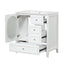 30" Bathroom Vanity with Sink, Bathroom Vanity Cabinet with Three Drawers and Door, Solid Wood and MDF, White - Korvel
