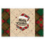 Christmas table mat with white linen snowman checkered print - Korvel