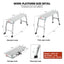 Aluminum Work Platform Large Size Step Stool Folding Portable Work Bench 40" Width Telescopic Feet 22" -27.5" Height Adjustable - Korvel