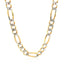 Cadena Figaro Pave Sólida de Oro Amarillo de 14K de 7.0mm