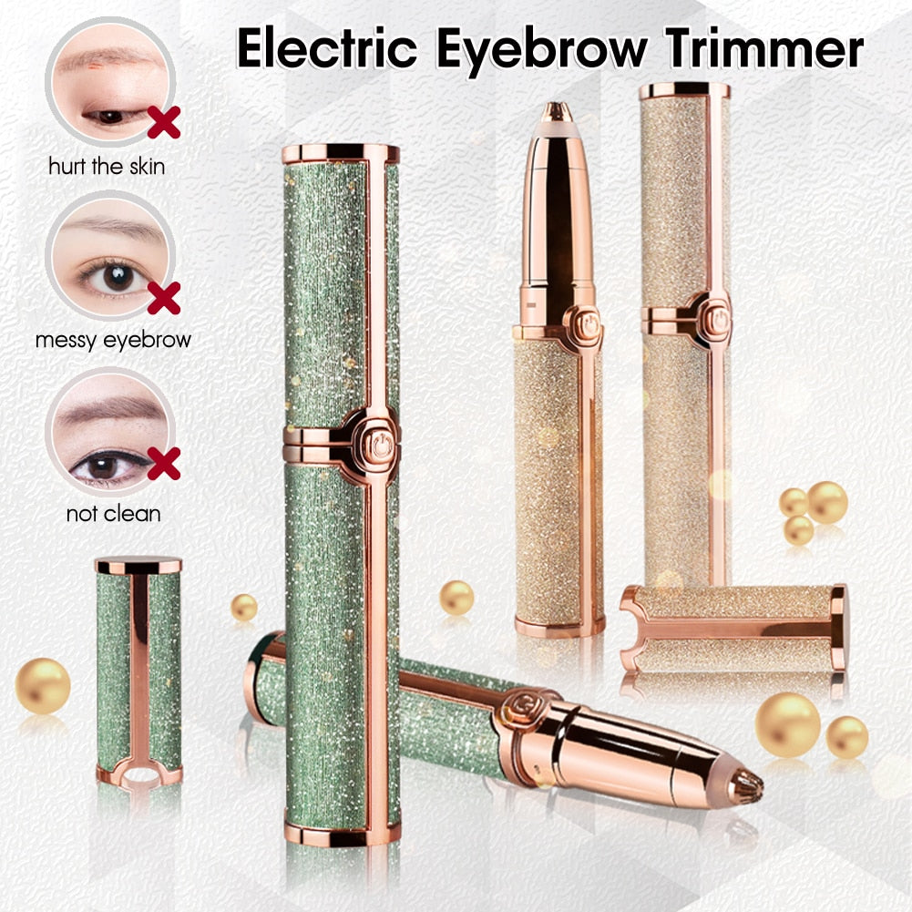 Electric Eyebrow Trimmer Epilator Painless Eye Brow Body Face Lip Shaver Razors Portable Facial Hair Remove - Korvel