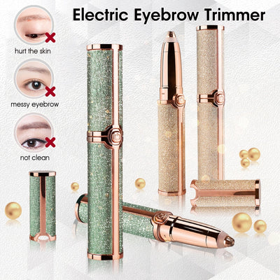 Electric Eyebrow Trimmer Epilator Painless Eye Brow Body Face Lip Shaver Razors Portable Facial Hair Remove - Korvel
