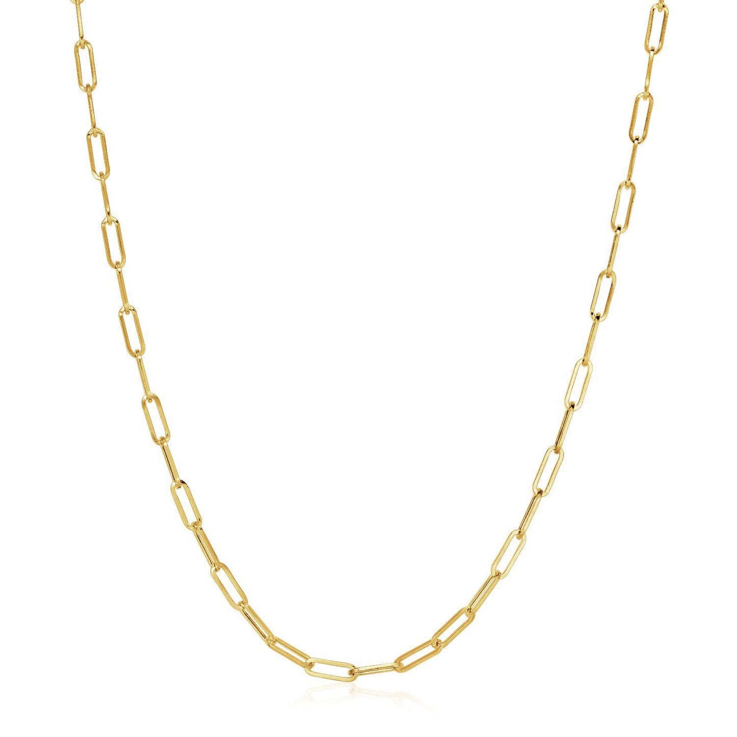 Collier en chaîne large en papier clip en or jaune 14K