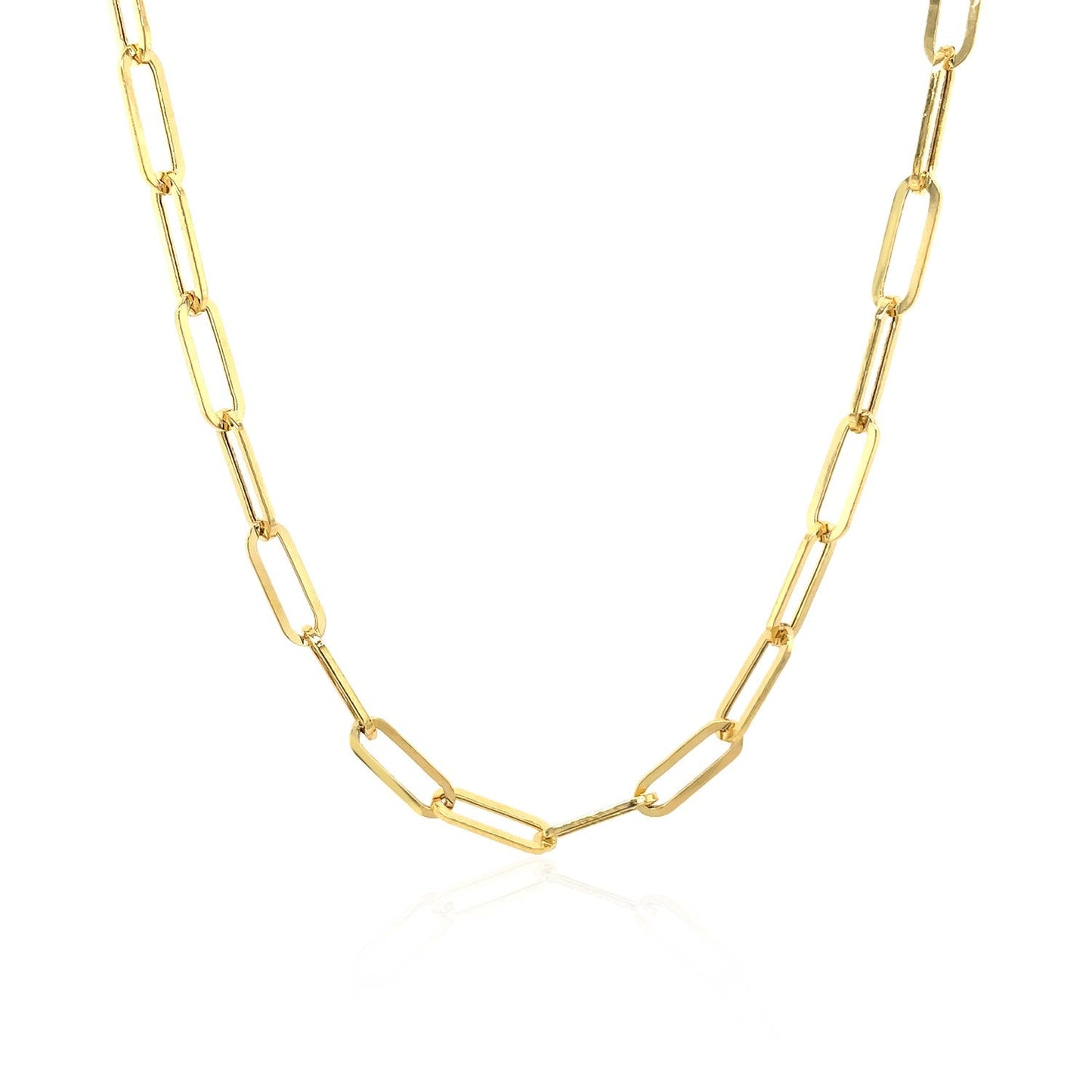 Collier en chaîne large en papier clip en or jaune 14K