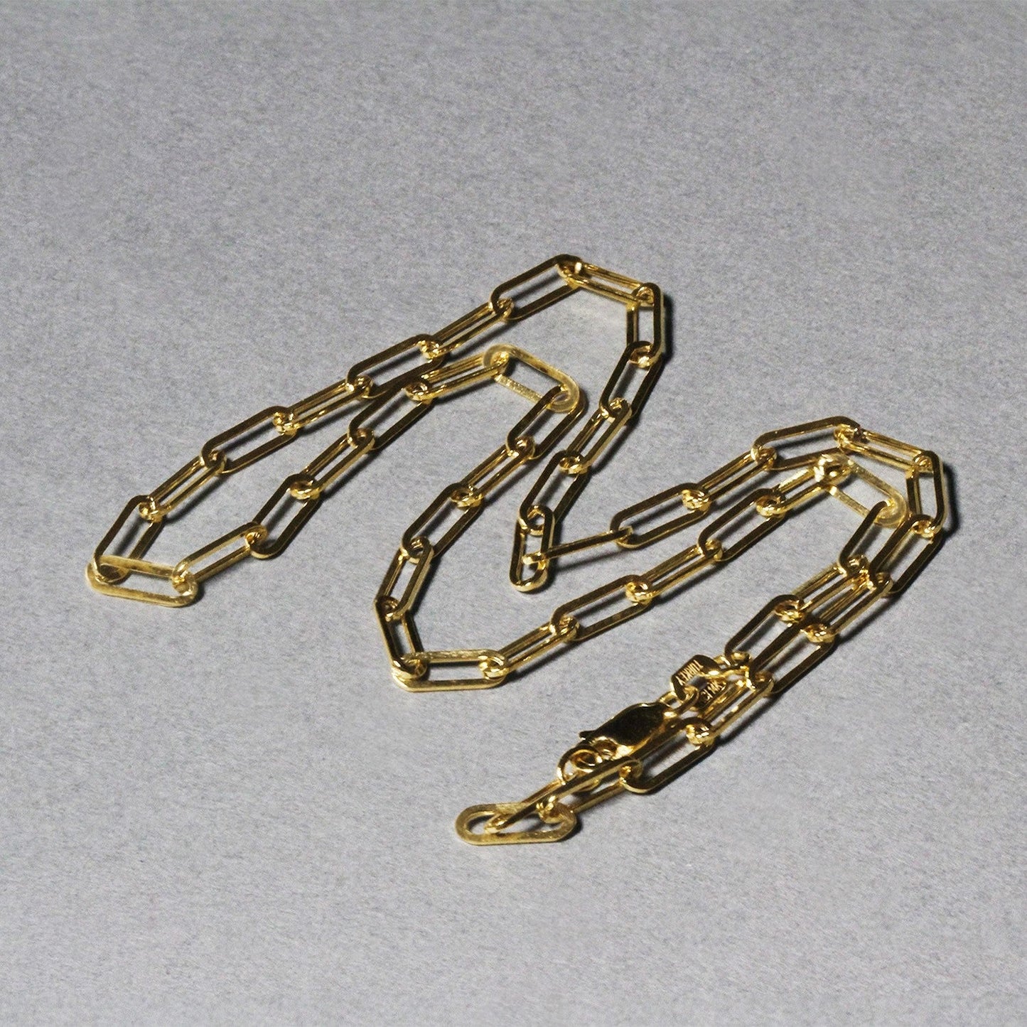 Collier en chaîne large en papier clip en or jaune 14K