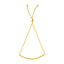 14k Yellow Gold Smooth Curved Bar Lariat Bracelet