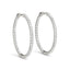 Boucles d'oreilles créoles en diamant en or blanc 14k avec sertissage à griffes partagées